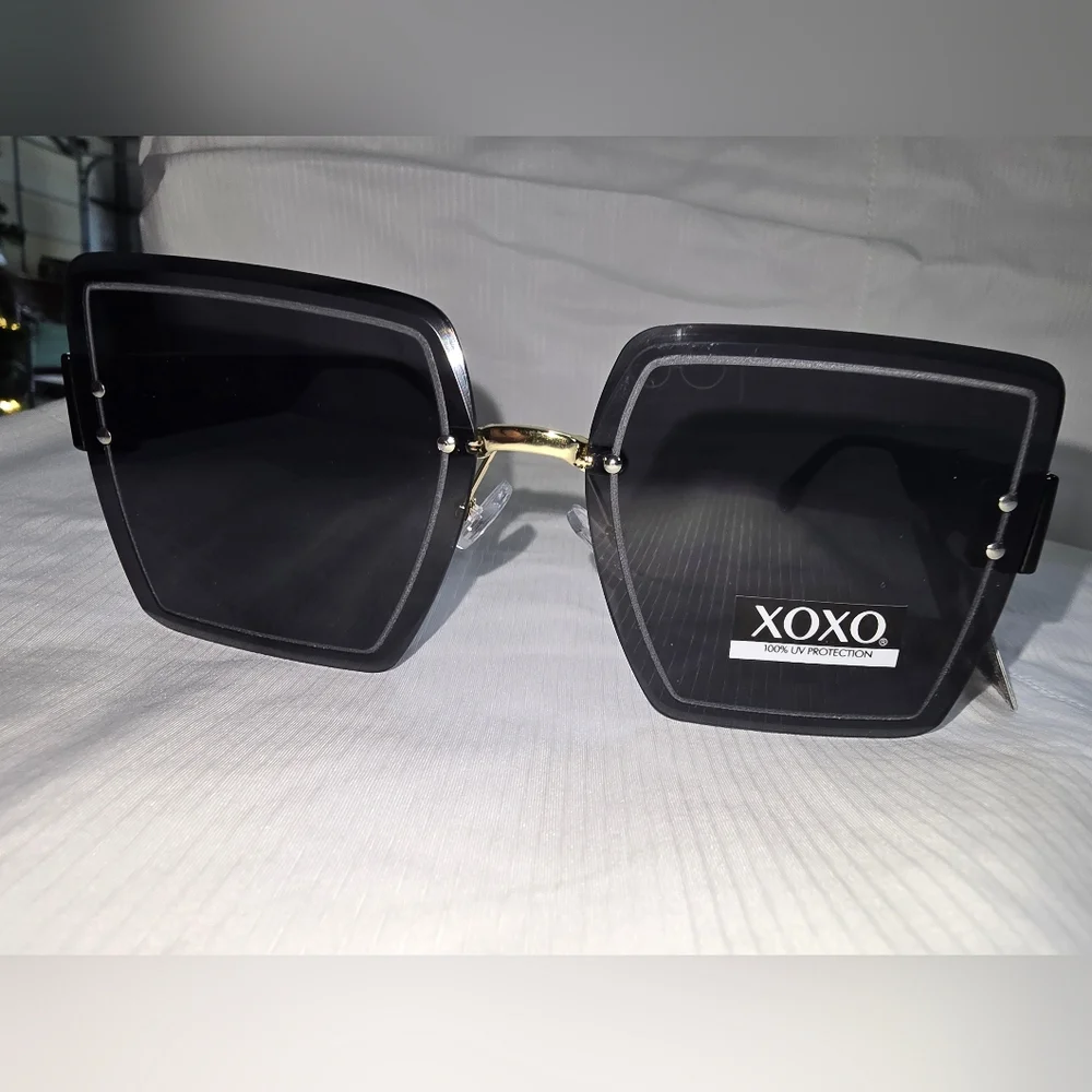 XOXO Gold and Black Oversized‎ Sunglasses